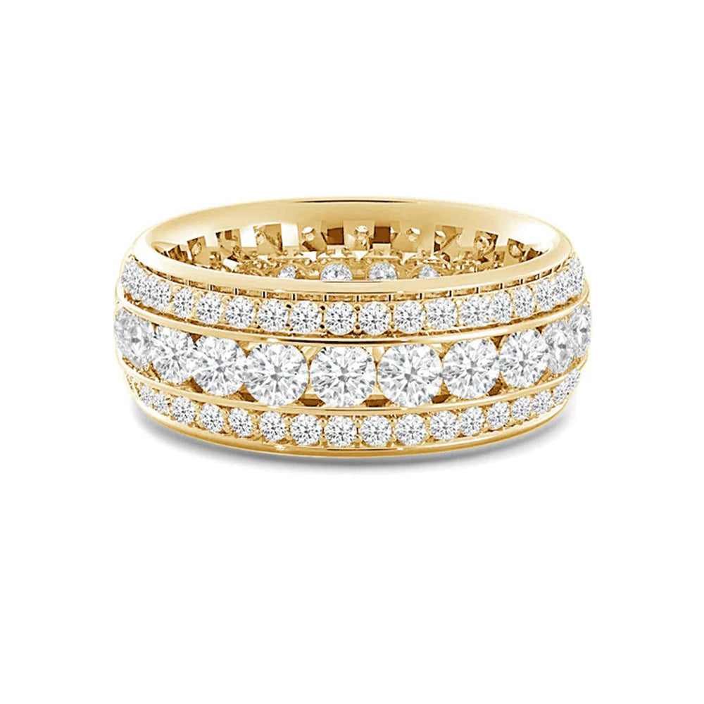 Channel Set Big and Small Diamond Eternity Ring (E+ VS+) with 18KT Yellow Gold / Lab / 1 5/8 Cut Diamond in 14KT Yellow Gold / Lab / 1 5/8 view 1
