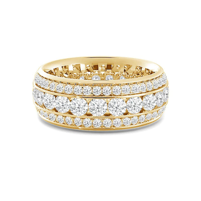 Channel Set Big and Small Diamond Eternity Ring (E+ VS+)