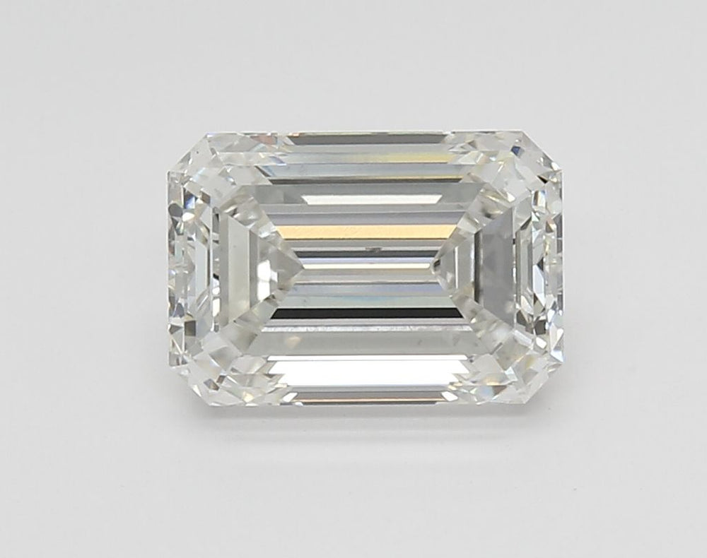 2.74 Carat Emerald Lab Diamond with  Cut Diamond in 14KT  view 1
