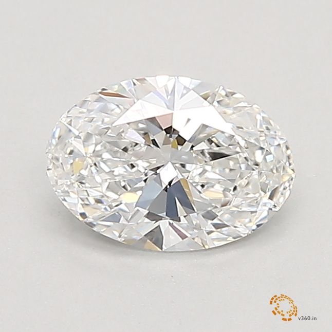 0.59 Carat Oval Lab Diamond with  Cut Diamond in 14KT  view 1
