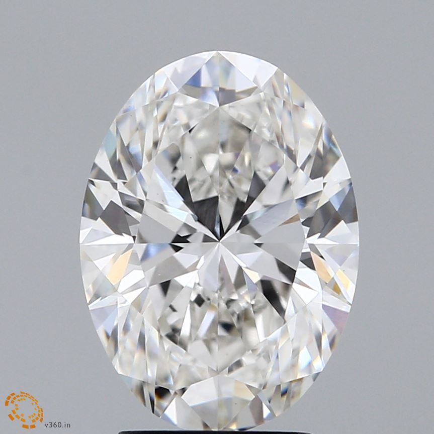 3.31 Carat Oval Lab Diamond with  Cut Diamond in 14KT  view 1
