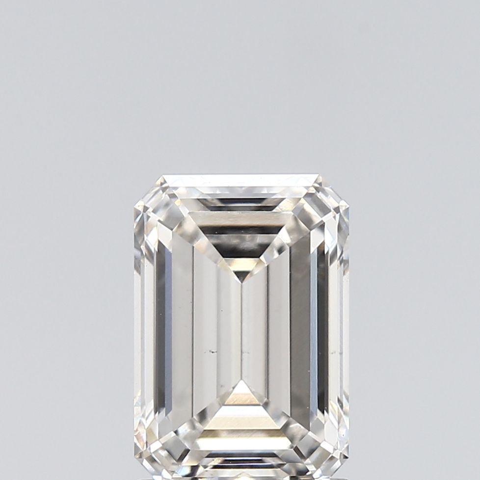 1.51 Carat Emerald Lab Diamond with  Cut Diamond in 14KT  view 1
