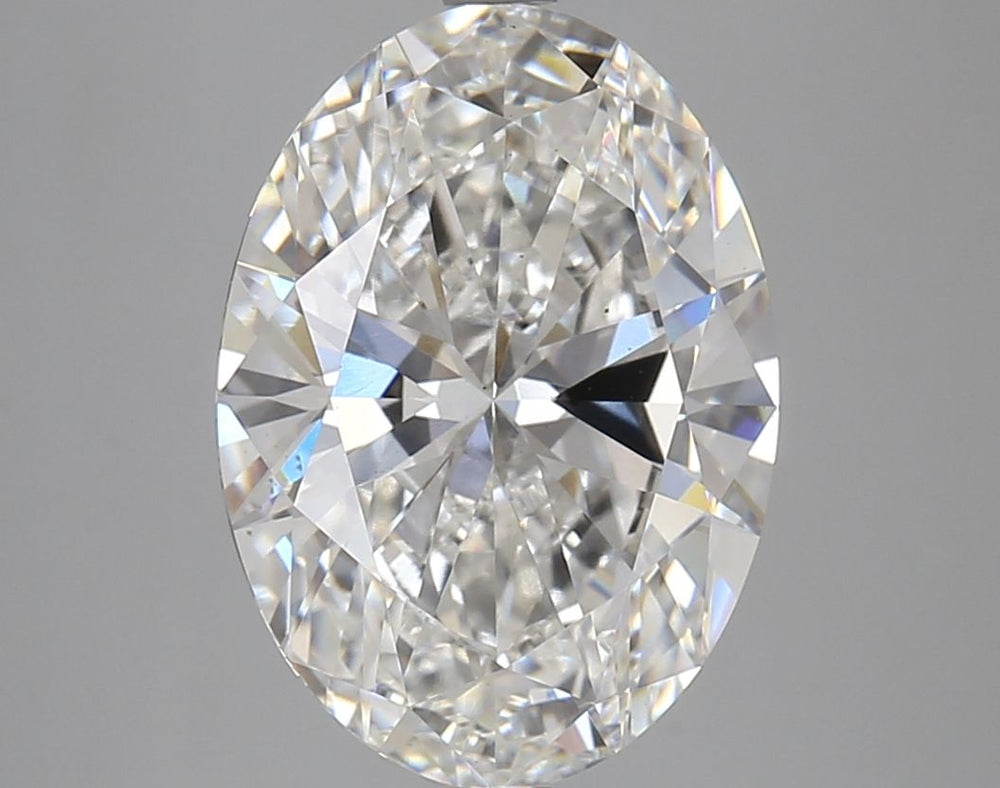 5.05 Carat Oval Lab Diamond with  Cut Diamond in 14KT  view 1
