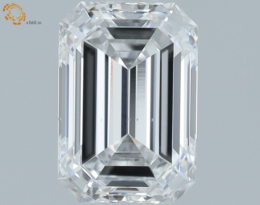 1.19 Carat Emerald Lab Diamond with  Cut Diamond in 14KT  view 1

