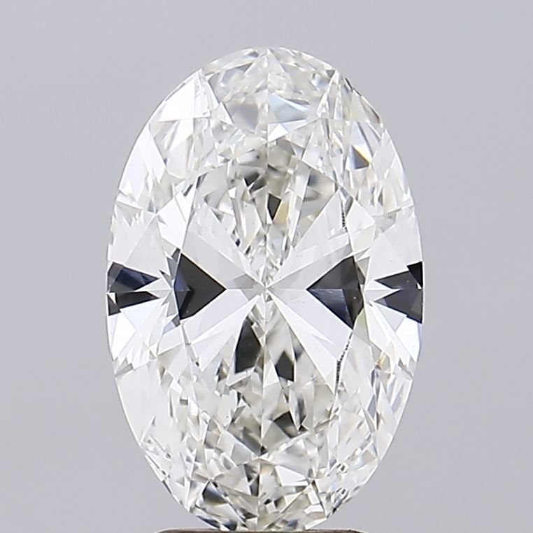 2.85 Carat Oval Lab Diamond with  Cut Diamond in 14KT  view 1
