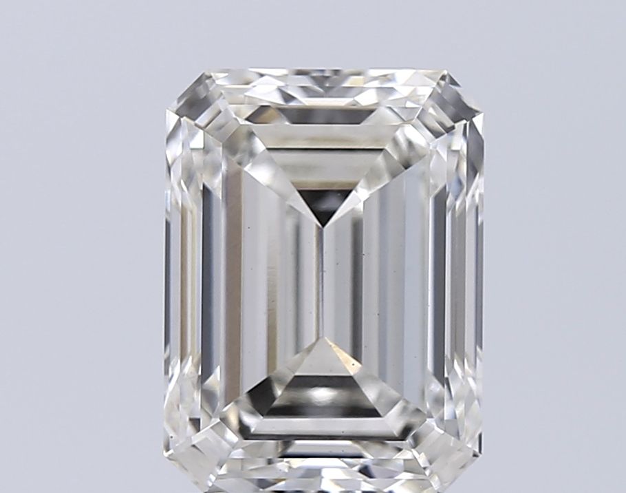 3.09 Carat Emerald Lab Diamond with  Cut Diamond in 14KT  view 1
