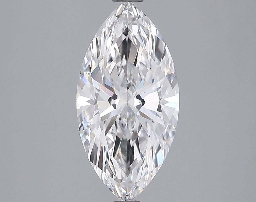 2.64 Carat Marquise Lab Diamond with  Cut Diamond in 14KT  view 1
