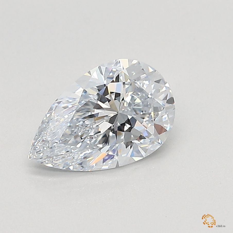 1.0 Carat Pear Lab Diamond with  Cut Diamond in 14KT  view 1
