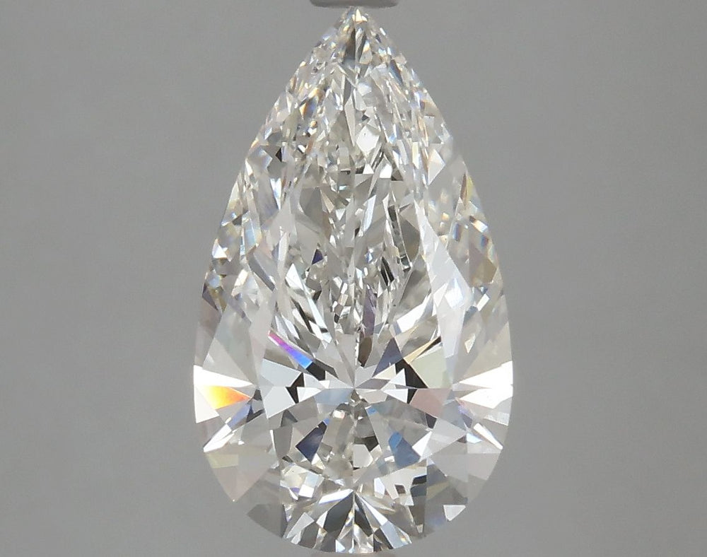 2.68 Carat Pear Lab Diamond with  Cut Diamond in 14KT  view 1
