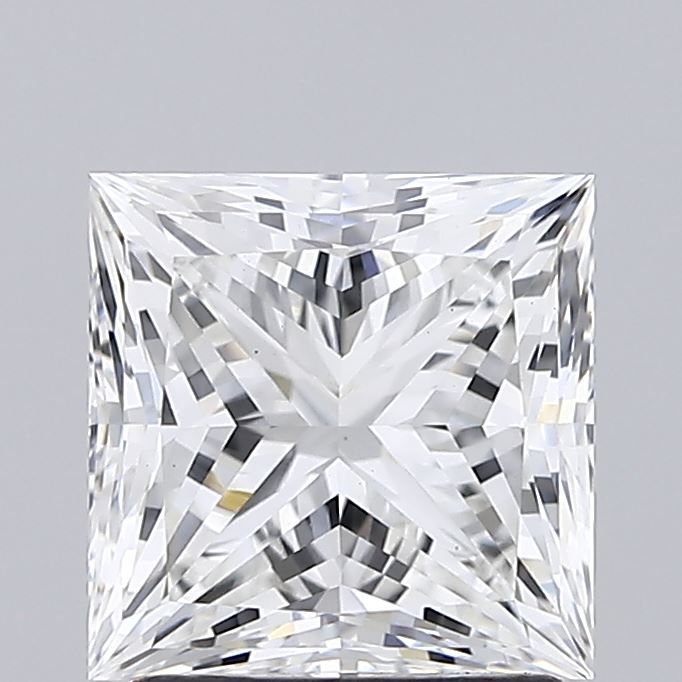 2.02 Carat Princess Lab Diamond with  Cut Diamond in 14KT  view 1
