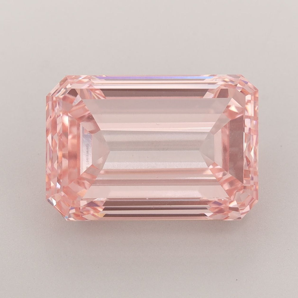7.0 Carat Emerald Lab Diamond with  Cut Diamond in 14KT  view 1
