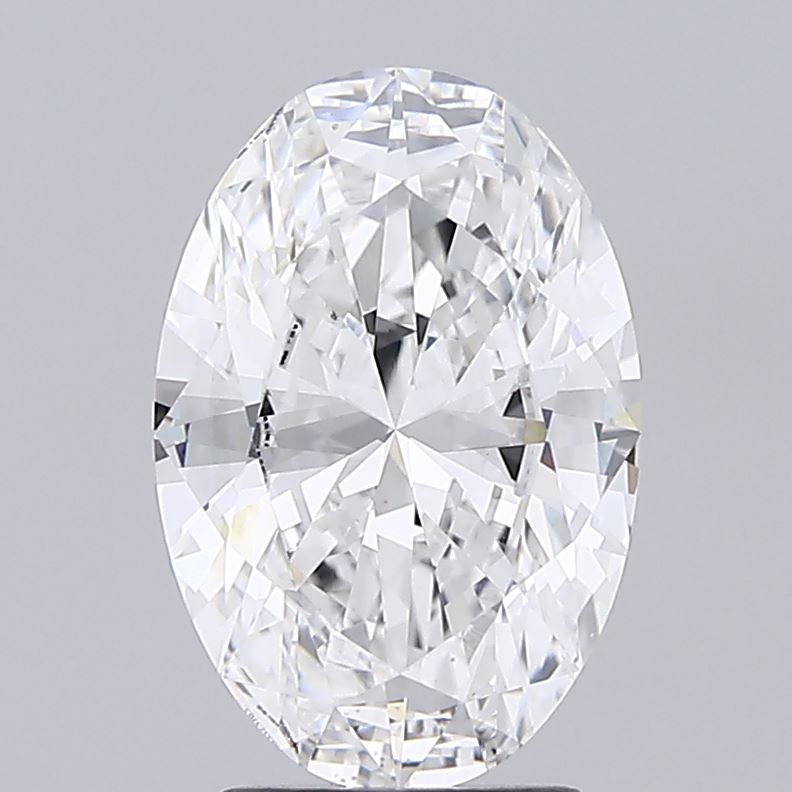 3.01 Carat Oval Lab Diamond with  Cut Diamond in 14KT  view 1
