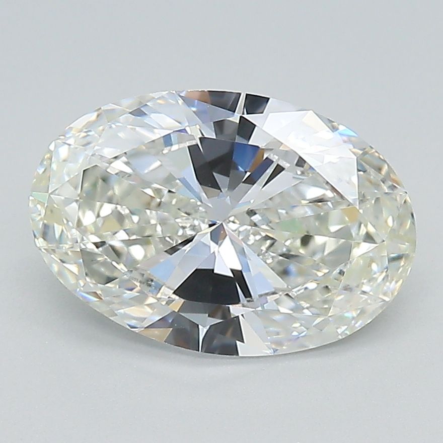 2.01 Carat Oval Lab Diamond with  Cut Diamond in 14KT  view 1
