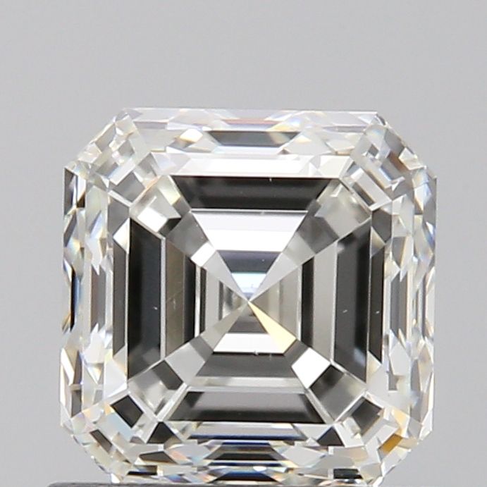 1.06 Carat Asscher Natural Diamond with  Cut Diamond in 14KT  view 1

