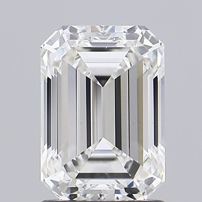 1.71 Carat Emerald Lab Diamond with  Cut Diamond in 14KT  view 1
