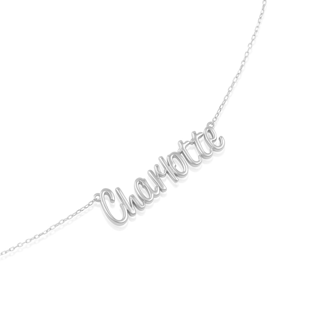 Personalized Name Necklace in Gold with 10 Cut Diamond in 14KT White Gold view 6
