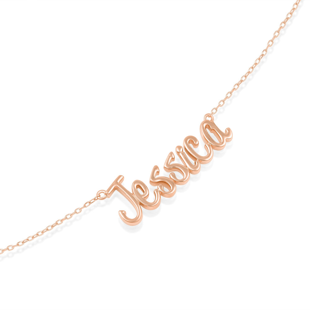 Personalized Name Necklace in Gold with 10 Cut Diamond in 14KT Rose Gold view 6

