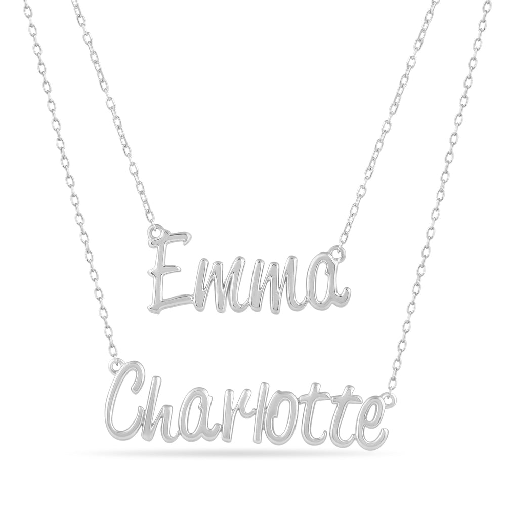 Personalized Name Necklace in Gold with 10 Cut Diamond in 14KT White Gold view 4
