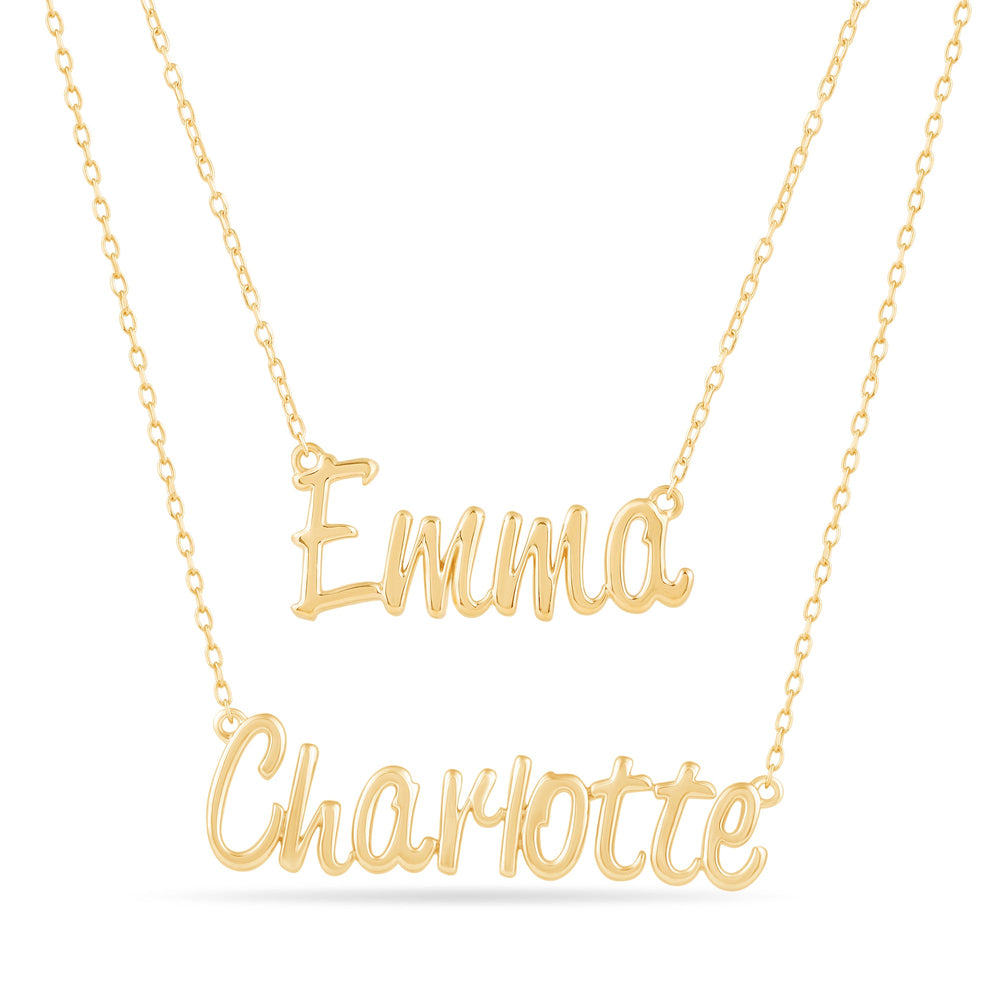 Personalized Name Necklace in Gold with 10 Cut Diamond in 14KT Yellow Gold view 4
