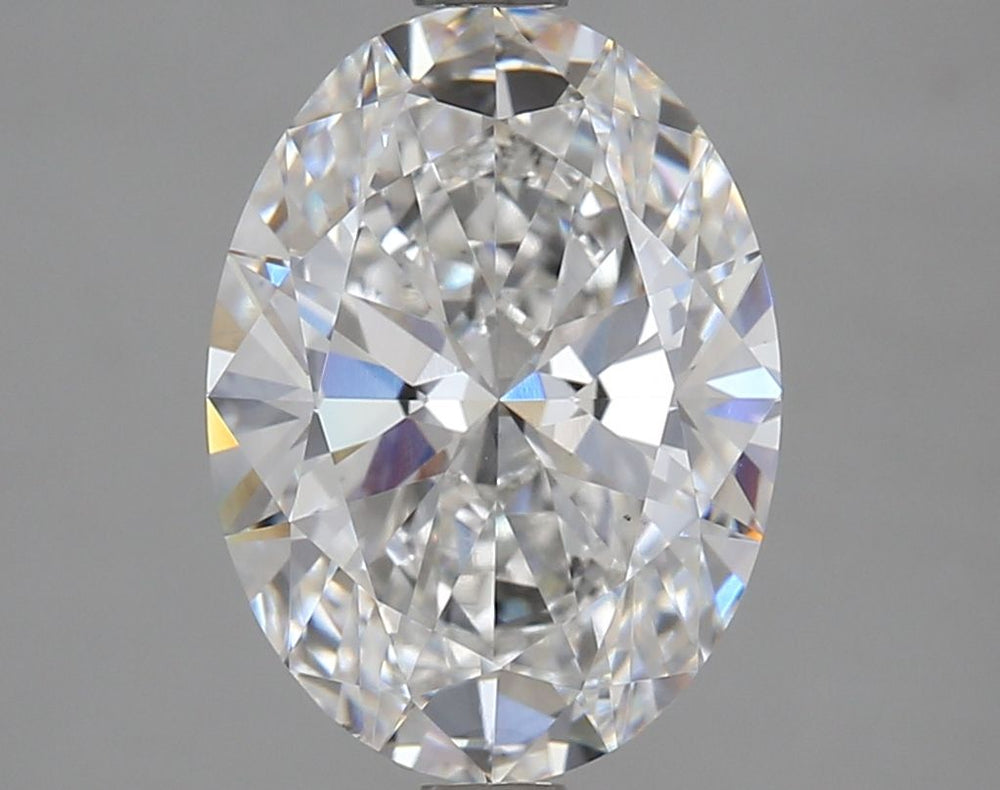 2.92 Carat Oval Lab Diamond with  Cut Diamond in 14KT  view 1
