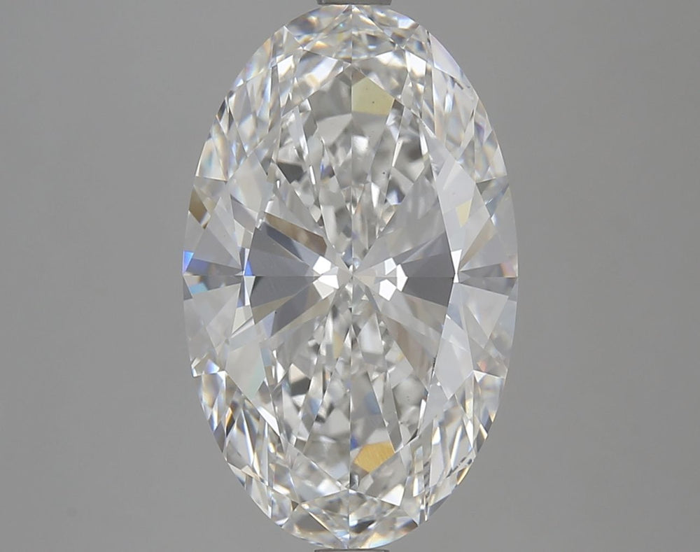 6.54 Carat Oval Lab Diamond with  Cut Diamond in 14KT  view 1
