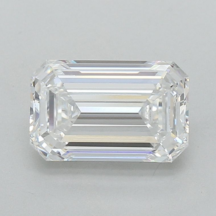 3.02 Carat Emerald Lab Diamond with  Cut Diamond in 14KT  view 1
