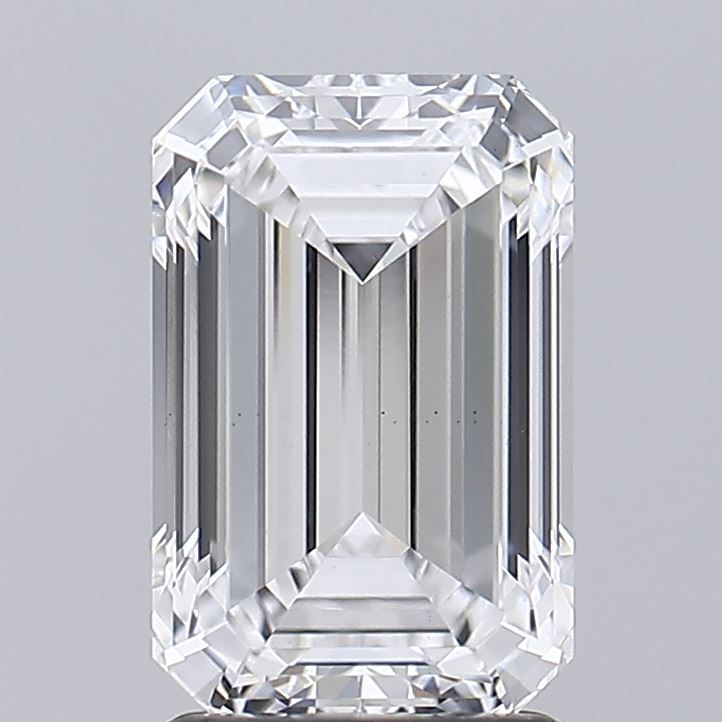 2.5 Carat Emerald Lab Diamond with  Cut Diamond in 14KT  view 1
