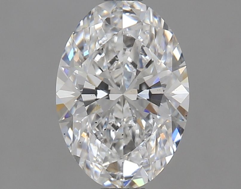 1.3 Carat Oval Lab Diamond with  Cut Diamond in 14KT  view 1
