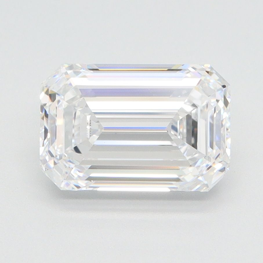 2.1 Carat Emerald Lab Diamond with  Cut Diamond in 14KT  view 1
