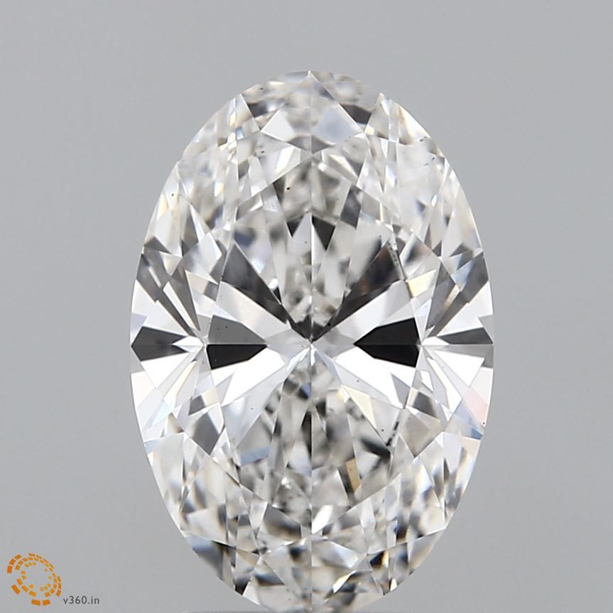 3.01 Carat Oval Lab Diamond with  Cut Diamond in 14KT  view 1
