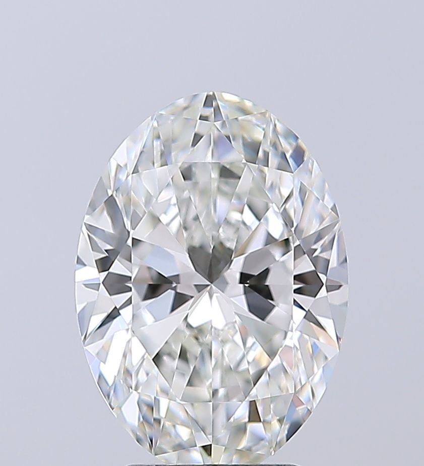3.08 Carat Oval Lab Diamond with  Cut Diamond in 14KT  view 1
