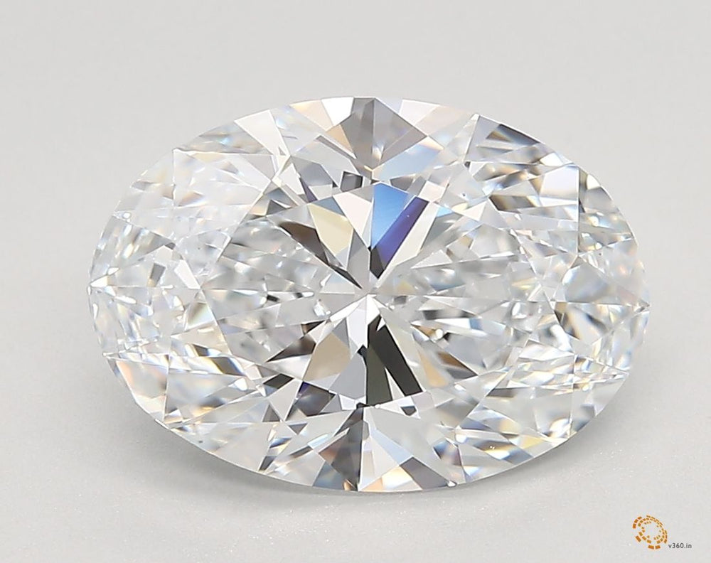 3.54 Carat Oval Lab Diamond with  Cut Diamond in 14KT  view 1
