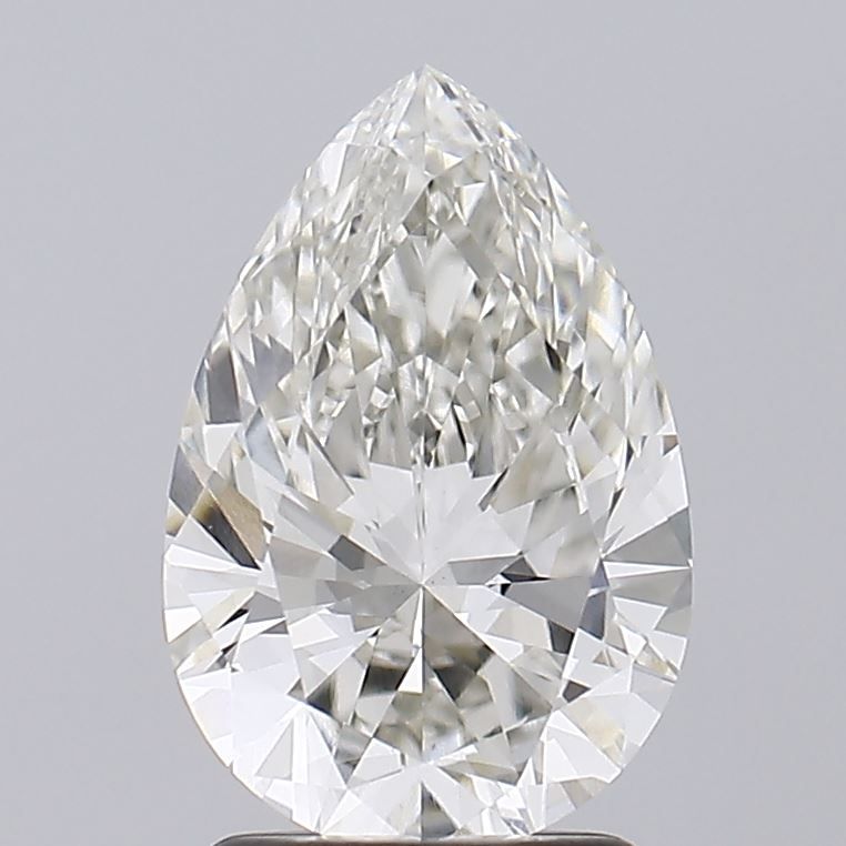 2.01 Carat Pear Lab Diamond with  Cut Diamond in 14KT  view 1
