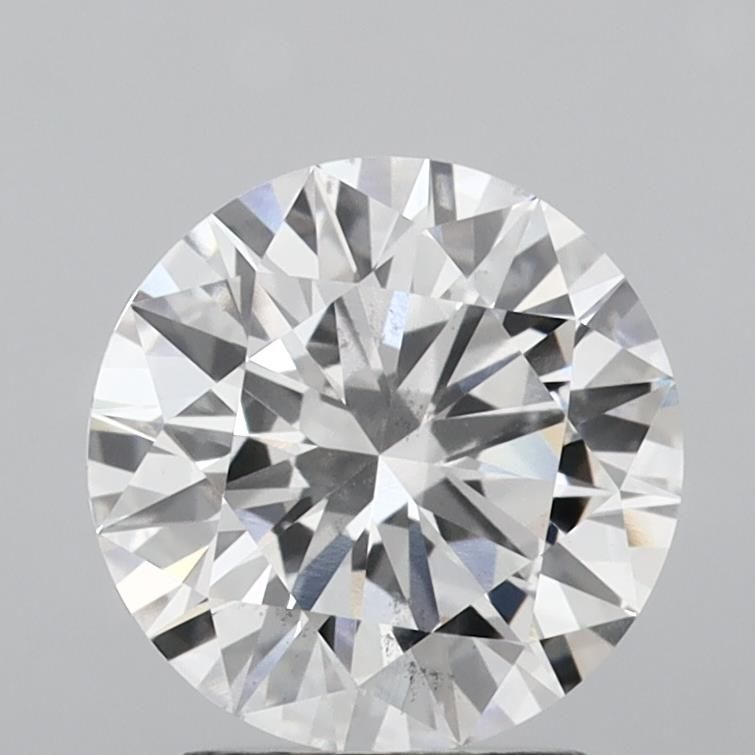 3.02 Carat Round lab Diamond with  Cut Diamond in 14KT  view 1

