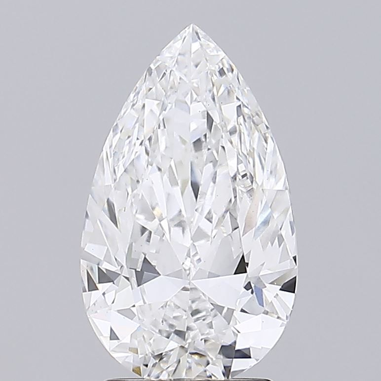 2.51 Carat Pear Lab Diamond with  Cut Diamond in 14KT  view 1
