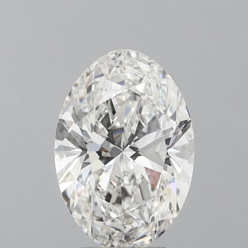 5.01 Carat Oval Lab Diamond with  Cut Diamond in 14KT  view 1
