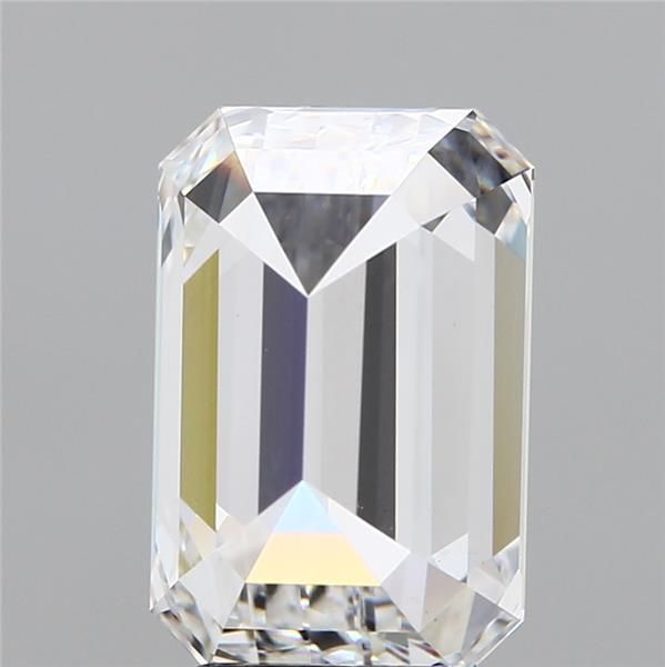 4.28 Carat Emerald Lab Diamond with  Cut Diamond in 14KT  view 1
