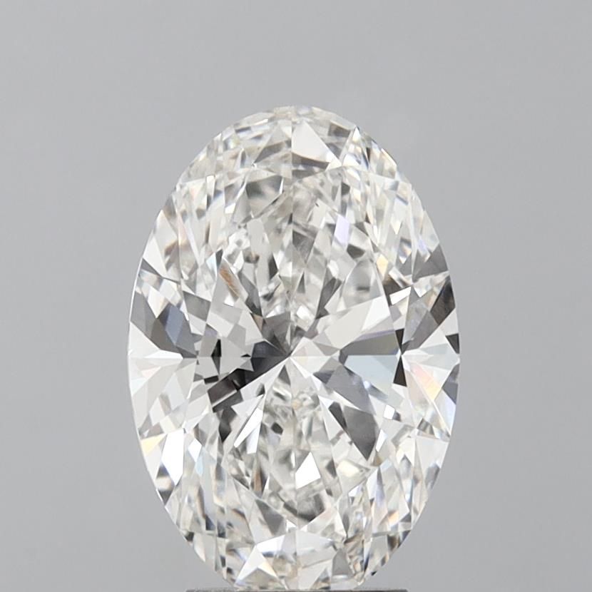 4.26 Carat Oval Lab Diamond with  Cut Diamond in 14KT  view 1
