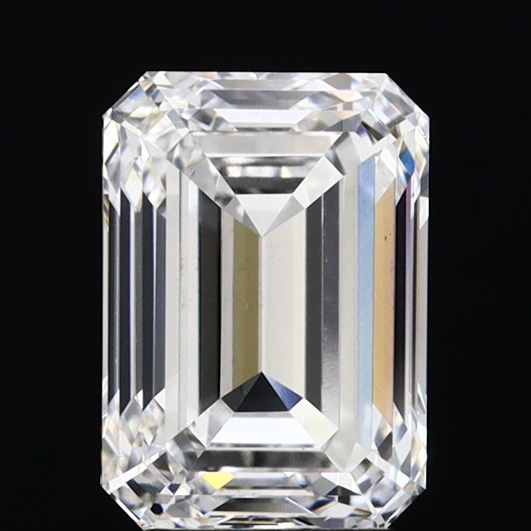 4.02 Carat Emerald Lab Diamond with  Cut Diamond in 14KT  view 1
