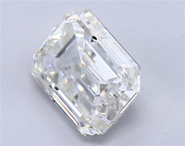 4.03 Carat Emerald Lab Diamond with  Cut Diamond in 14KT  view 1

