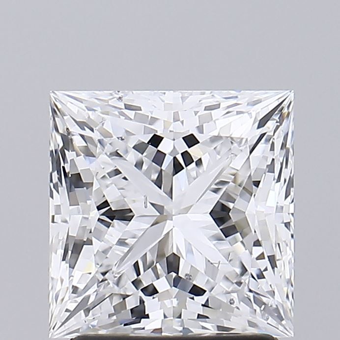 2.12 Carat Princess Lab Diamond with  Cut Diamond in 14KT  view 1
