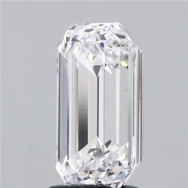 3.51 Carat Emerald Lab Diamond with  Cut Diamond in 14KT  view 1

