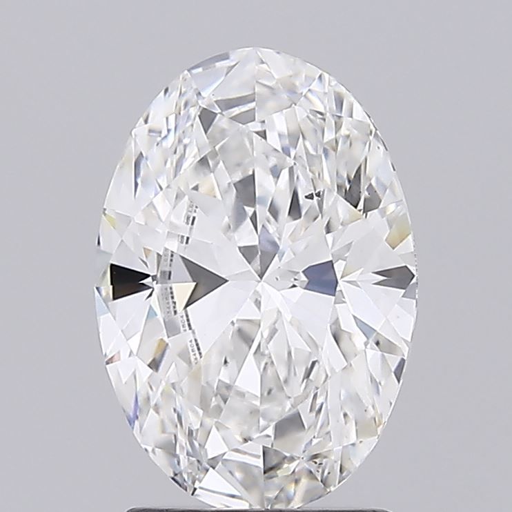 2.1 Carat Oval Lab Diamond with  Cut Diamond in 14KT  view 1
