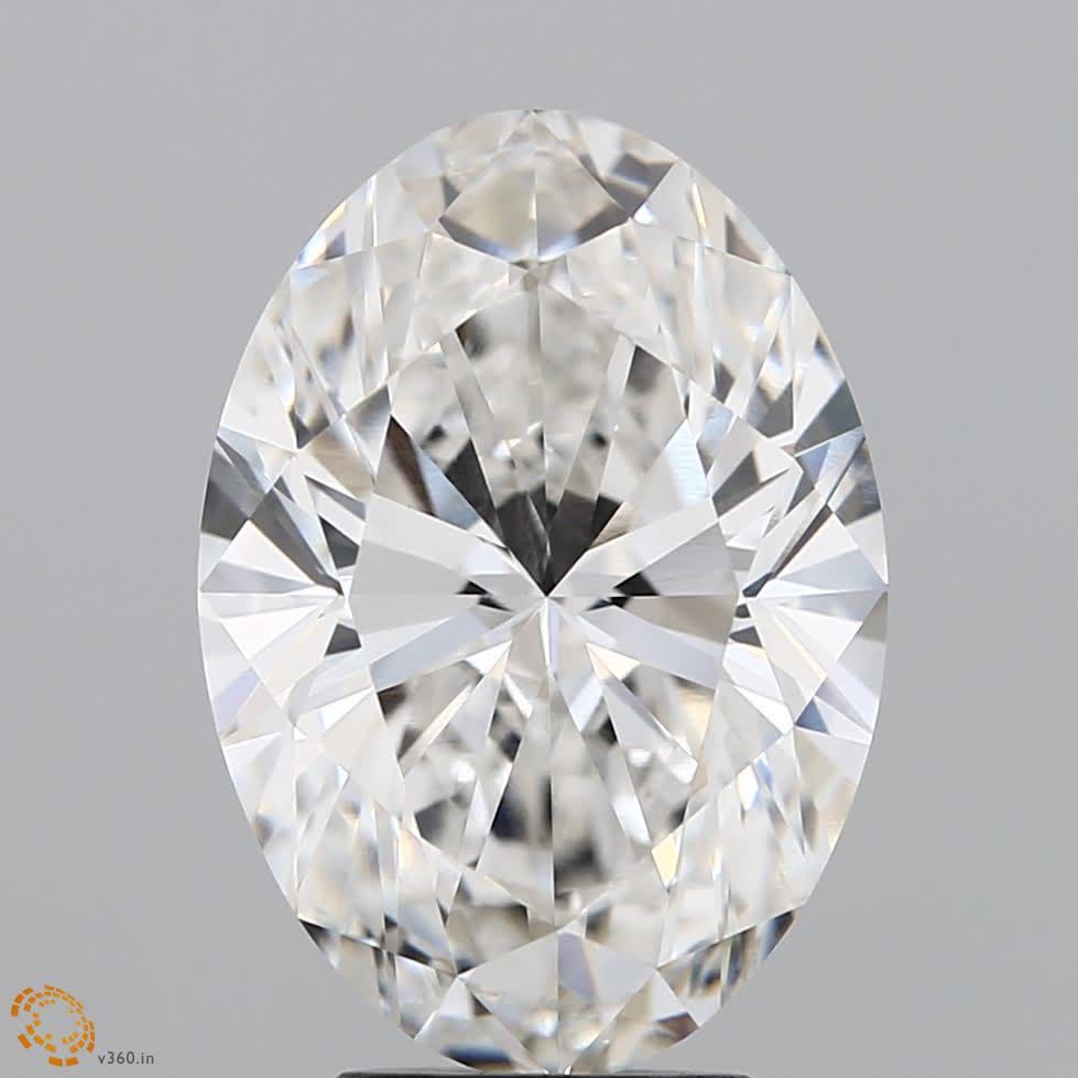 5.37 Carat Oval Lab Diamond with  Cut Diamond in 14KT  view 1
