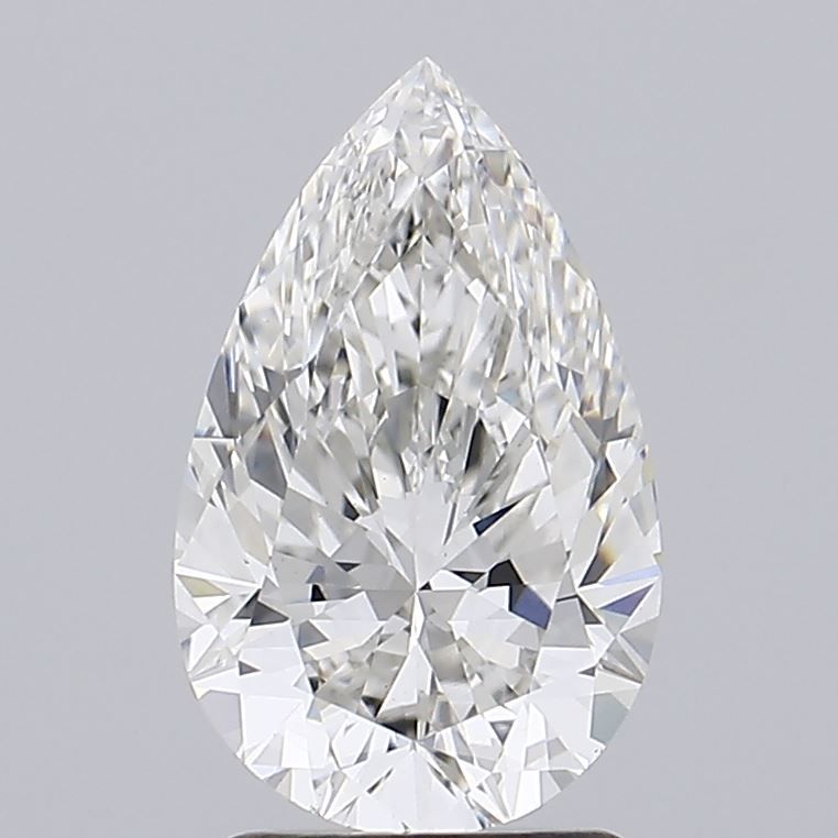2.26 Carat Pear Lab Diamond with  Cut Diamond in 14KT  view 1
