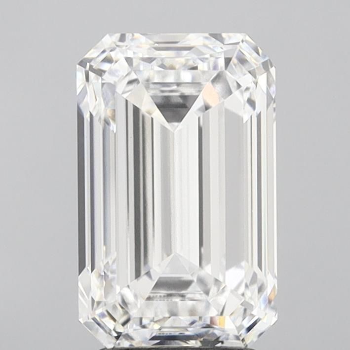 4.02 Carat Emerald Lab Diamond with  Cut Diamond in 14KT  view 1
