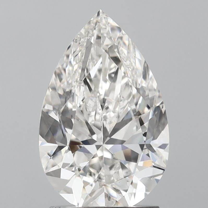 2.2 Carat Pear Lab Diamond with  Cut Diamond in 14KT  view 1

