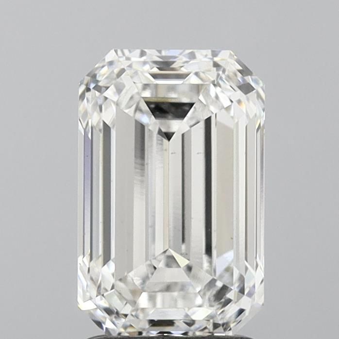 2.5 Carat Emerald Lab Diamond with  Cut Diamond in 14KT  view 1
