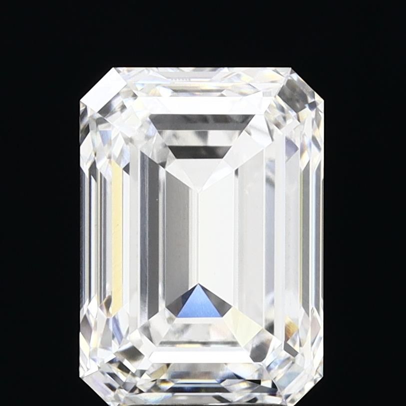 4.44 Carat Emerald Lab Diamond with  Cut Diamond in 14KT  view 1
