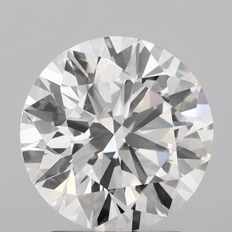 2.44 Carat Round Lab Diamond with  Cut Diamond in 14KT  view 1
